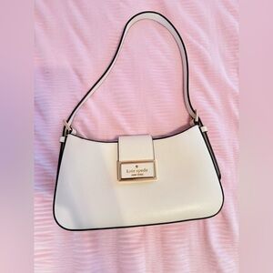Kate Spade White Shoulder Bag with Black Edges